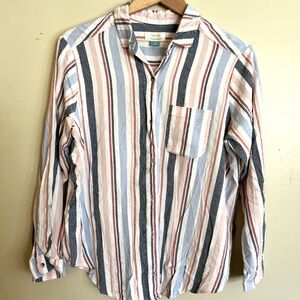 MAEVE Anthropologie Multicolor Striped Button Down Shirt